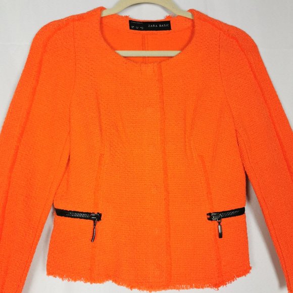 Zara Tweed Business Casual Cardigan Blazer - Picture 2 of 5